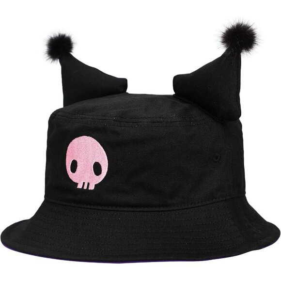 Unisex Cotton Bucket Hat Kuromi Inspired Black Ears Wide Brim Sun Protection main image 6
